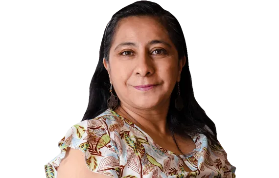 Headshot portrait of a hispanic woman smiling 